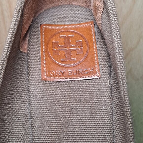 TORY BURCH Fillipa Women's Criss Cross Olive Canvas Wedge Espadrille - Picture 8 of 8